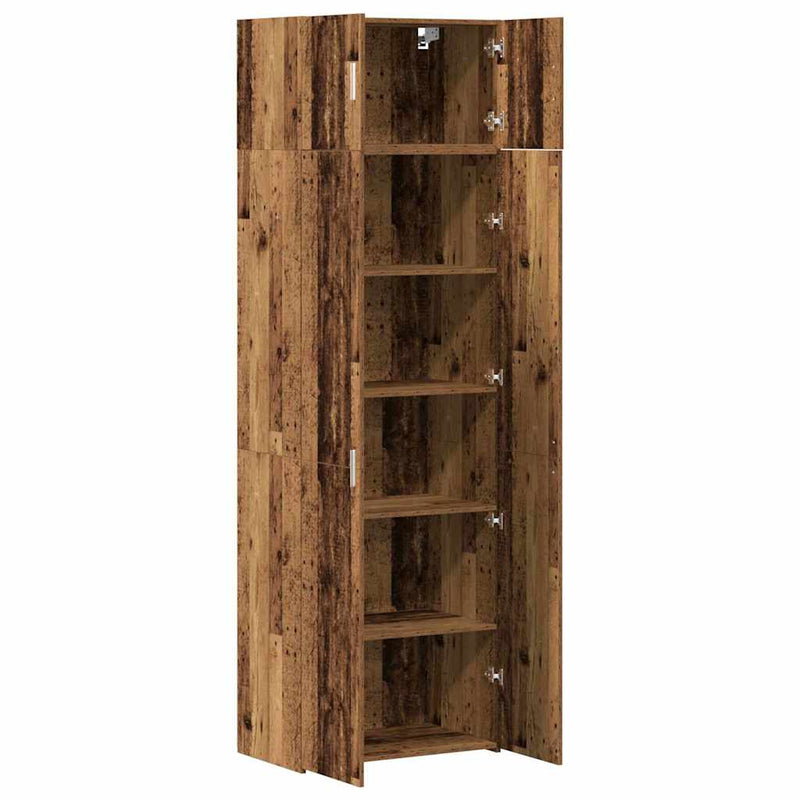vidaXL Tárolószekrény Régi fa 70 x 42,5 x 225 cm Faanyag