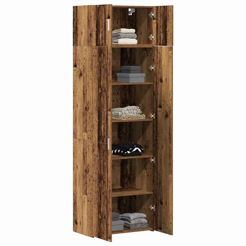 vidaXL Tárolószekrény Régi fa 70 x 42,5 x 225 cm Faanyag
