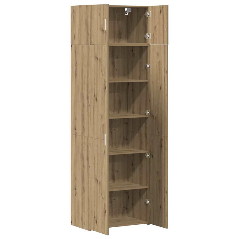 vidaXL Tárolószekrény kézműves tölgy 70 x 42,5 x 225 cm Faanyag