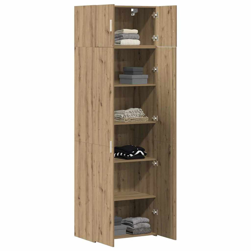 vidaXL Tárolószekrény kézműves tölgy 70 x 42,5 x 225 cm Faanyag