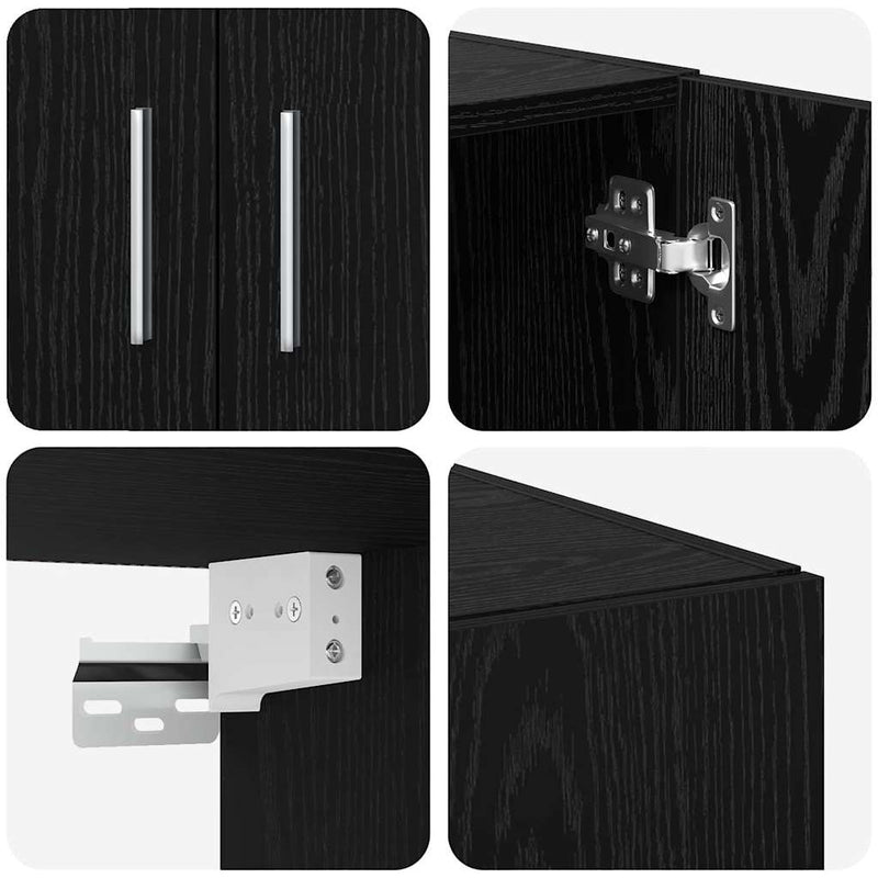 vidaXL Tárolószekrény Musta tammi 70 x 42,5 x 225 cm Faanyag