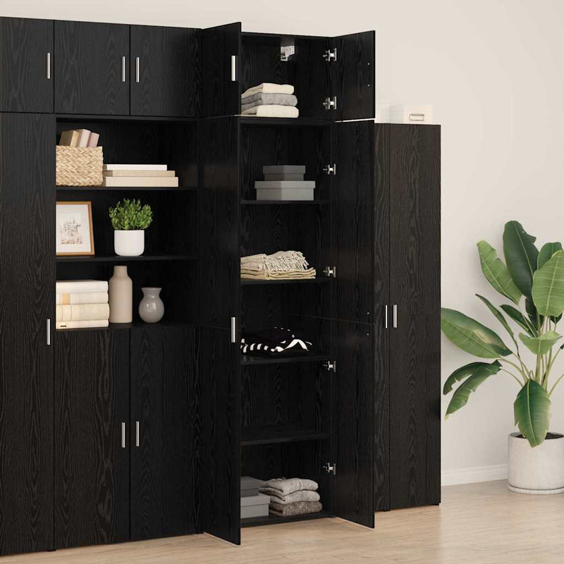 vidaXL Tárolószekrény Musta tammi 70 x 42,5 x 225 cm Faanyag
