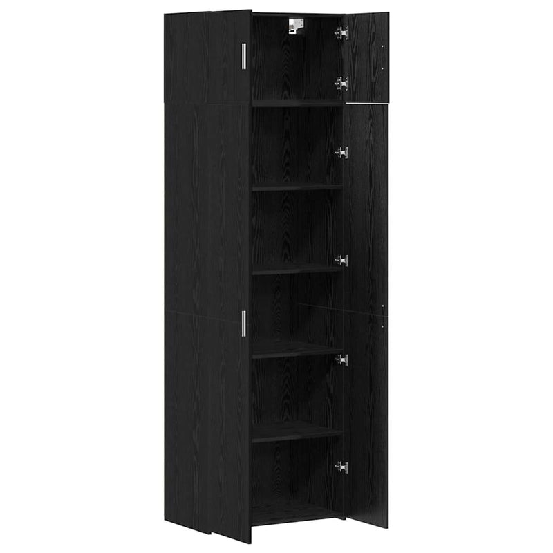 vidaXL Tárolószekrény Musta tammi 70 x 42,5 x 225 cm Faanyag