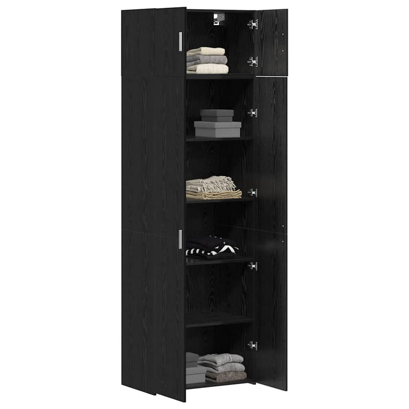 vidaXL Tárolószekrény Musta tammi 70 x 42,5 x 225 cm Faanyag