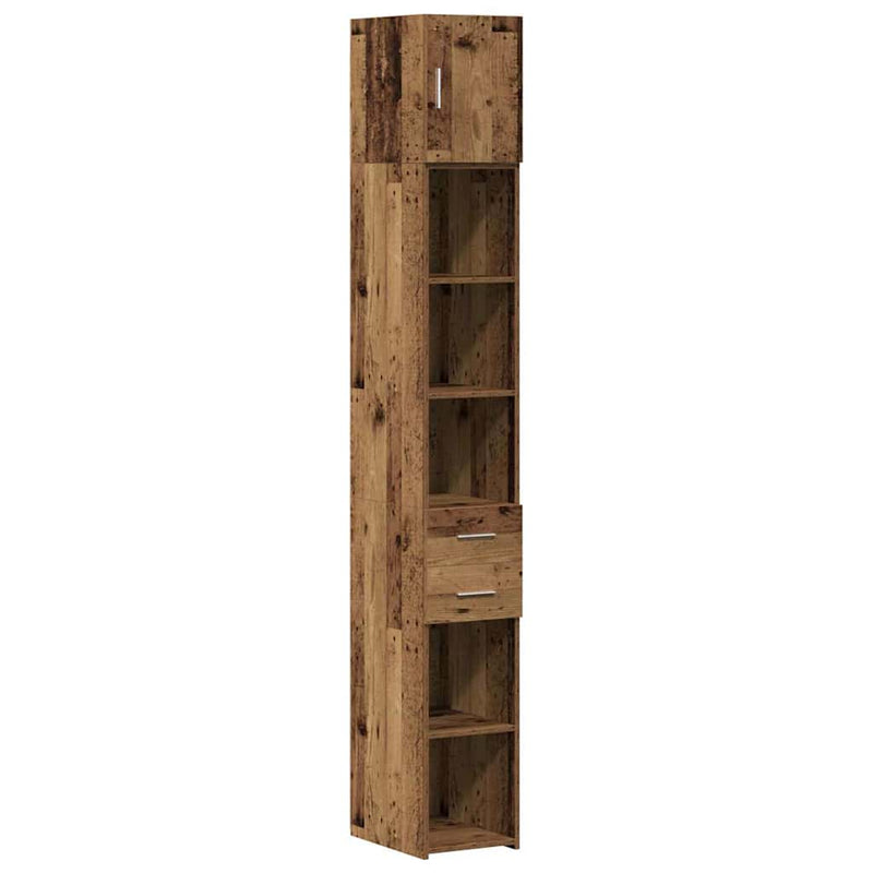vidaXL Karcsú tárolószekrény Régi fa 30 x 42.5 x 225 cm Faanyag