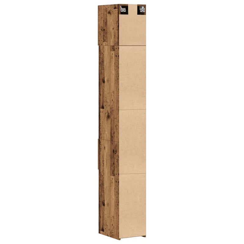 vidaXL Karcsú tárolószekrény Régi fa 30 x 42.5 x 225 cm Faanyag