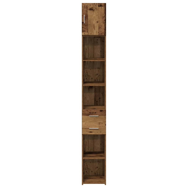 vidaXL Karcsú tárolószekrény Régi fa 30 x 42.5 x 225 cm Faanyag