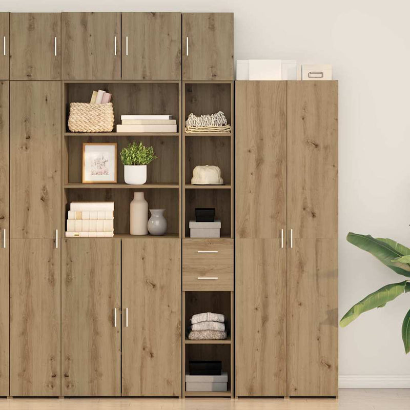 vidaXL Karcsú tárolószekrény kézműves tölgy 30 x 42.5 x 225 cm Faanyag