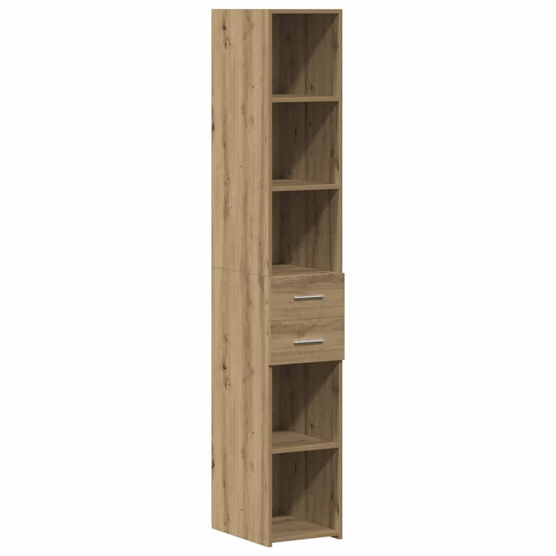 vidaXL Karcsú tárolószekrény kézműves tölgy 30 x 42.5 x 225 cm Faanyag