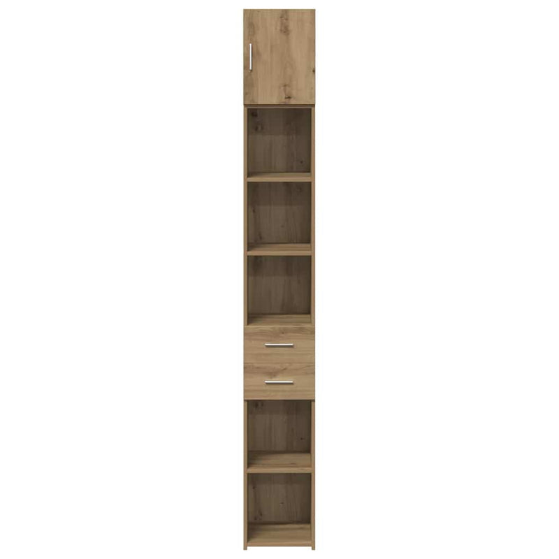vidaXL Karcsú tárolószekrény kézműves tölgy 30 x 42.5 x 225 cm Faanyag