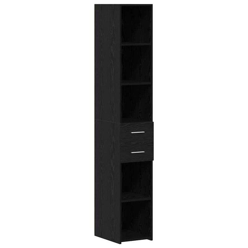 vidaXL Karcsú tárolószekrény Musta tammi 30 x 42.5 x 225 cm Faanyag