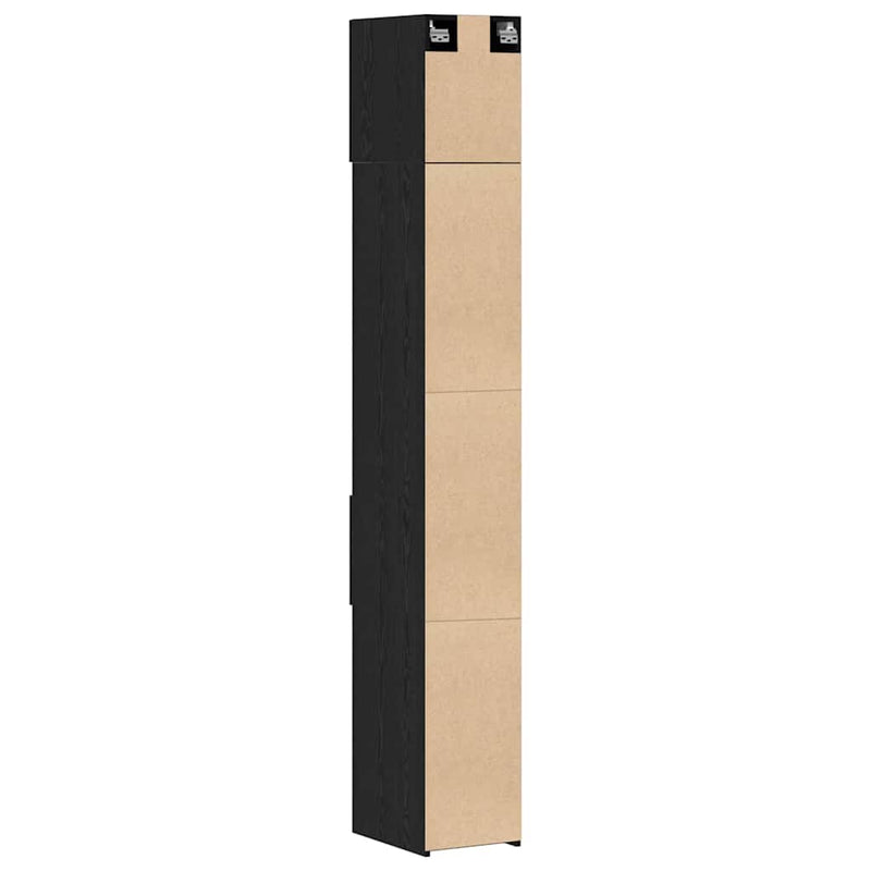 vidaXL Karcsú tárolószekrény Musta tammi 30 x 42.5 x 225 cm Faanyag