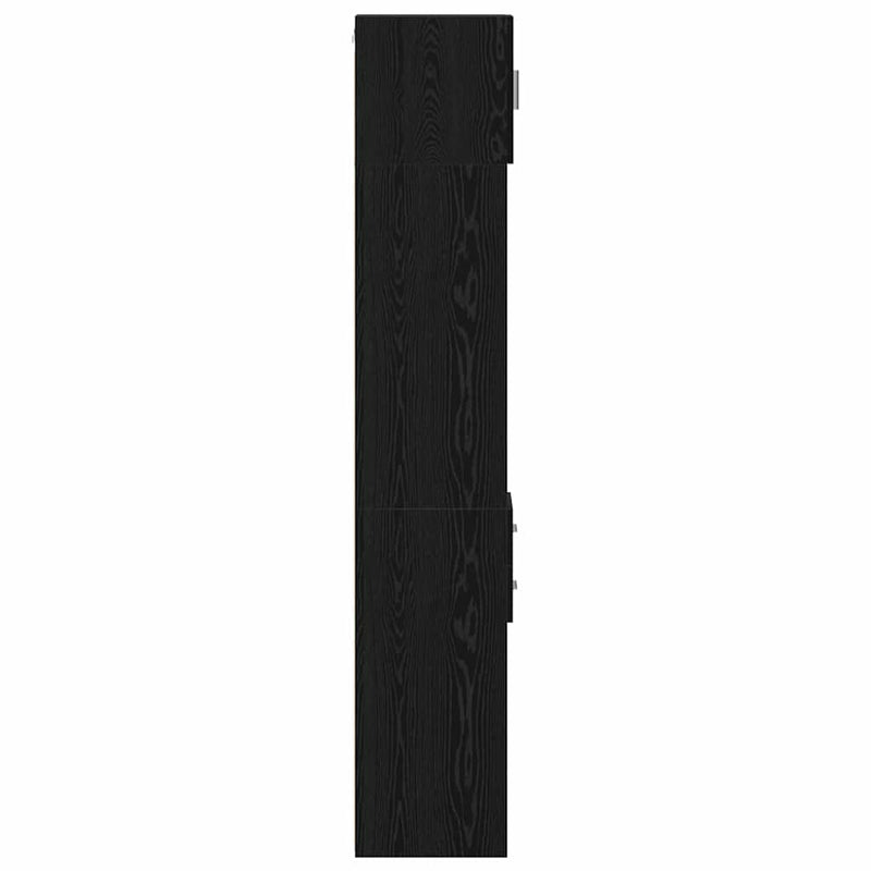 vidaXL Karcsú tárolószekrény Musta tammi 30 x 42.5 x 225 cm Faanyag