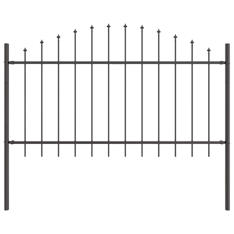 vidaXL Kerti Kerítés Szürke 340 x 100 cm Porszórt acél