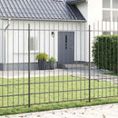 vidaXL Kerti Kerítés 2 pcs Szürke 170 x 225 cm Porszórt acél