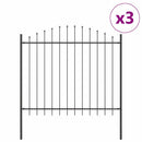 vidaXL Kerti Kerítés 3 pcs Szürke 170 x 165 cm Porszórt acél