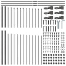 vidaXL Kerti Kerítés Szürke 510 x 175 cm Porszórt acél