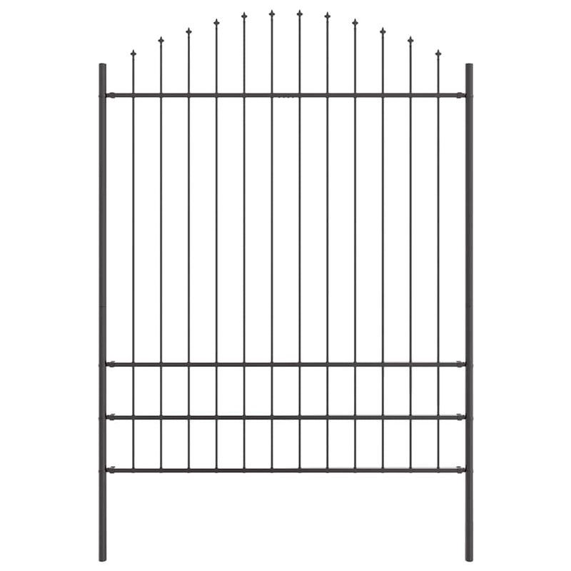 vidaXL Kerti Kerítés Szürke 510 x 200 cm Porszórt acél