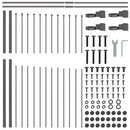 vidaXL Kerti Kerítés Szürke 680 x 150 cm Porszórt acél