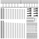 vidaXL Kerti Kerítés 4 pcs Szürke 170 x 225 cm Porszórt acél
