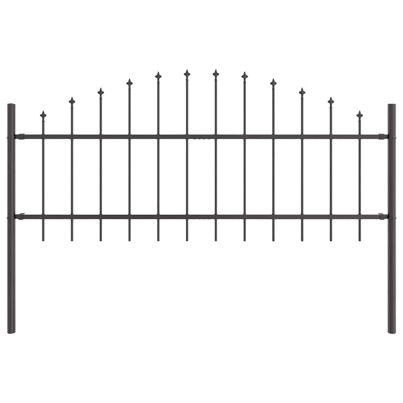 vidaXL Kerti Kerítés Szürke 1020 x 75 cm Porszórt acél