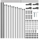vidaXL Kerti Kerítés Szürke 1020 x 75 cm Porszórt acél