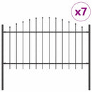 vidaXL Kerti Kerítés 7 pcs Szürke 170 x 140 cm Porszórt acél