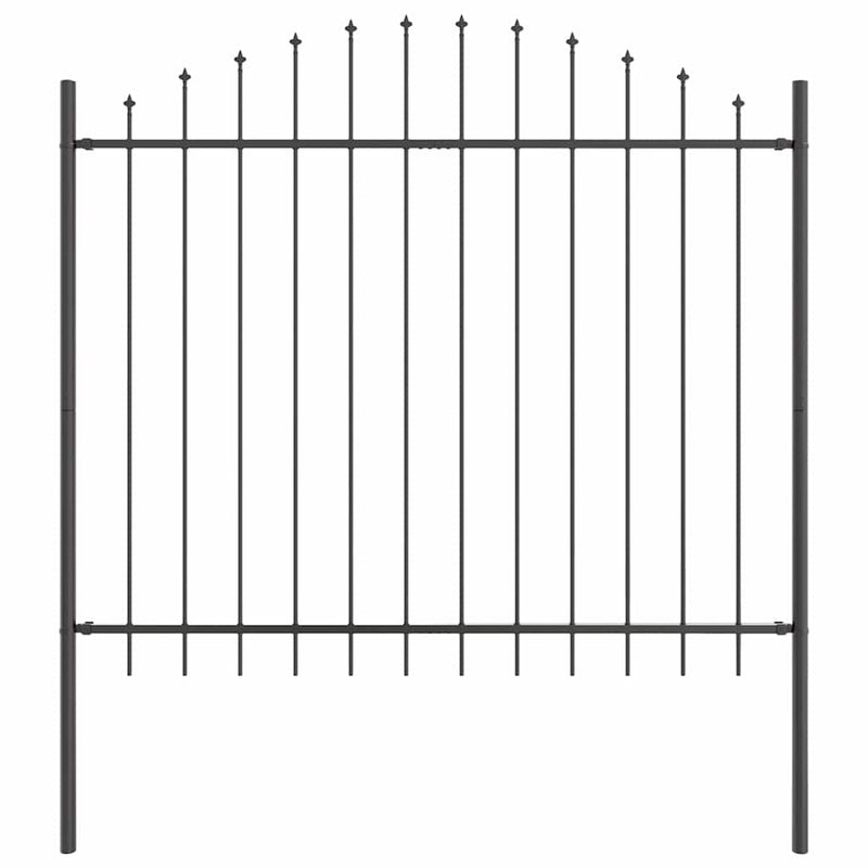 vidaXL Kerti Kerítés Szürke 1190 x 150 cm Porszórt acél