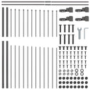 vidaXL Kerti Kerítés 7 pcs Szürke 170 x 190 cm Porszórt acél