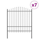 vidaXL Kerti Kerítés 7 pcs Szürke 170 x 215 cm Porszórt acél