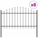 vidaXL Kerti Kerítés 8 pcs Szürke 170 x 140 cm Porszórt acél