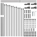 vidaXL Kerti Kerítés 8 pcs Szürke 170 x 140 cm Porszórt acél