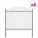 vidaXL Kerti Kerítés 8 pcs Szürke 170 x 165 cm Porszórt acél