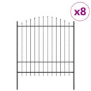 vidaXL Kerti Kerítés 8 pcs Szürke 170 x 215 cm Porszórt acél