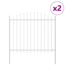 vidaXL Kerti Kerítés 2 pcs Fehér 170 x 165 cm Porszórt acél