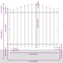 vidaXL Kerti Kerítés Fehér 340 x 125 cm Porszórt acél