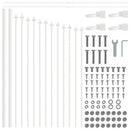 vidaXL Kerti Kerítés Fehér 510 x 75 cm Porszórt acél