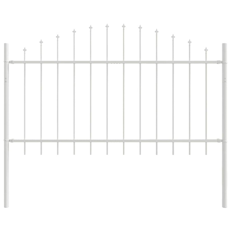 vidaXL Kerti Kerítés Fehér 510 x 100 cm Porszórt acél