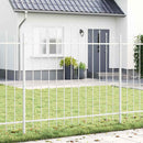 vidaXL Kerti Kerítés 3 pcs Fehér 170 x 190 cm Porszórt acél