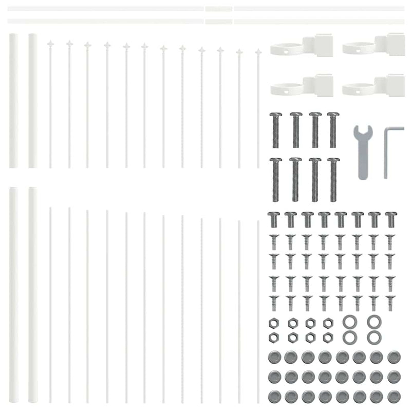 vidaXL Kerti Kerítés Fehér 510 x 150 cm Porszórt acél