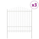 vidaXL Kerti Kerítés 3 pcs Fehér 170 x 215 cm Porszórt acél