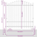 vidaXL Kerti Kerítés Fehér 680 x 175 cm Porszórt acél