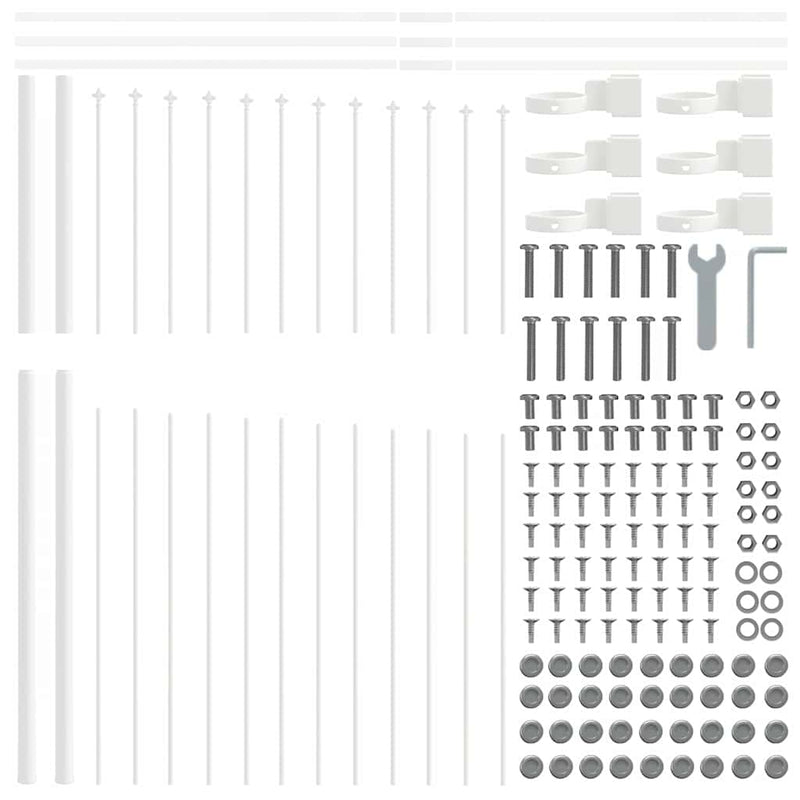 vidaXL Kerti Kerítés Fehér 850 x 175 cm Porszórt acél