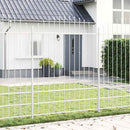 vidaXL Kerti Kerítés 5 pcs Fehér 170 x 225 cm Porszórt acél