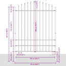 vidaXL Kerti Kerítés 5 pcs Fehér 170 x 225 cm Porszórt acél