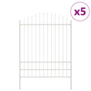 vidaXL Kerti Kerítés 5 pcs Fehér 170 x 225 cm Porszórt acél