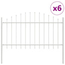 vidaXL Kerti Kerítés WOERDEN 6 db 170 x 140 cm Porszórt acél Fehér
