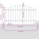 vidaXL Kerti Kerítés WOERDEN 6 db 170 x 140 cm Porszórt acél Fehér