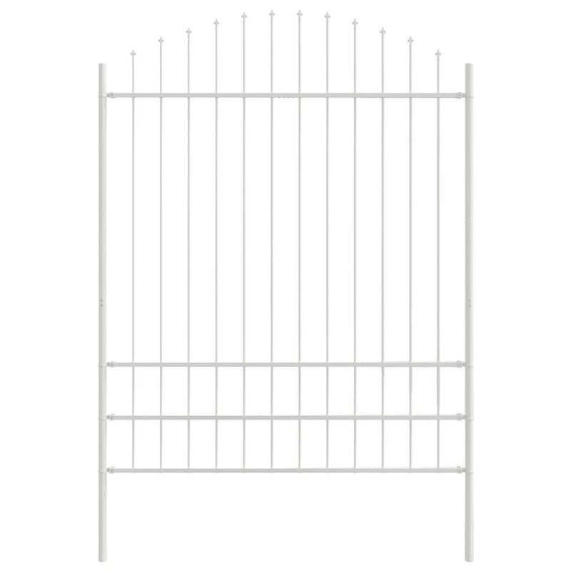 vidaXL Kerti Kerítés Fehér 1020 x 200 cm Porszórt acél