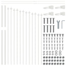 vidaXL Kerti Kerítés 7 pcs Fehér 170 x 140 cm Porszórt acél